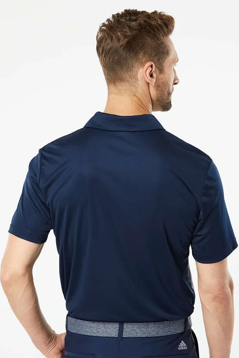 Adidas Mens Merch Block UPF 50  Short Sleeve Polo Shirt - Collegiate Navy Blue/Grey - NEW