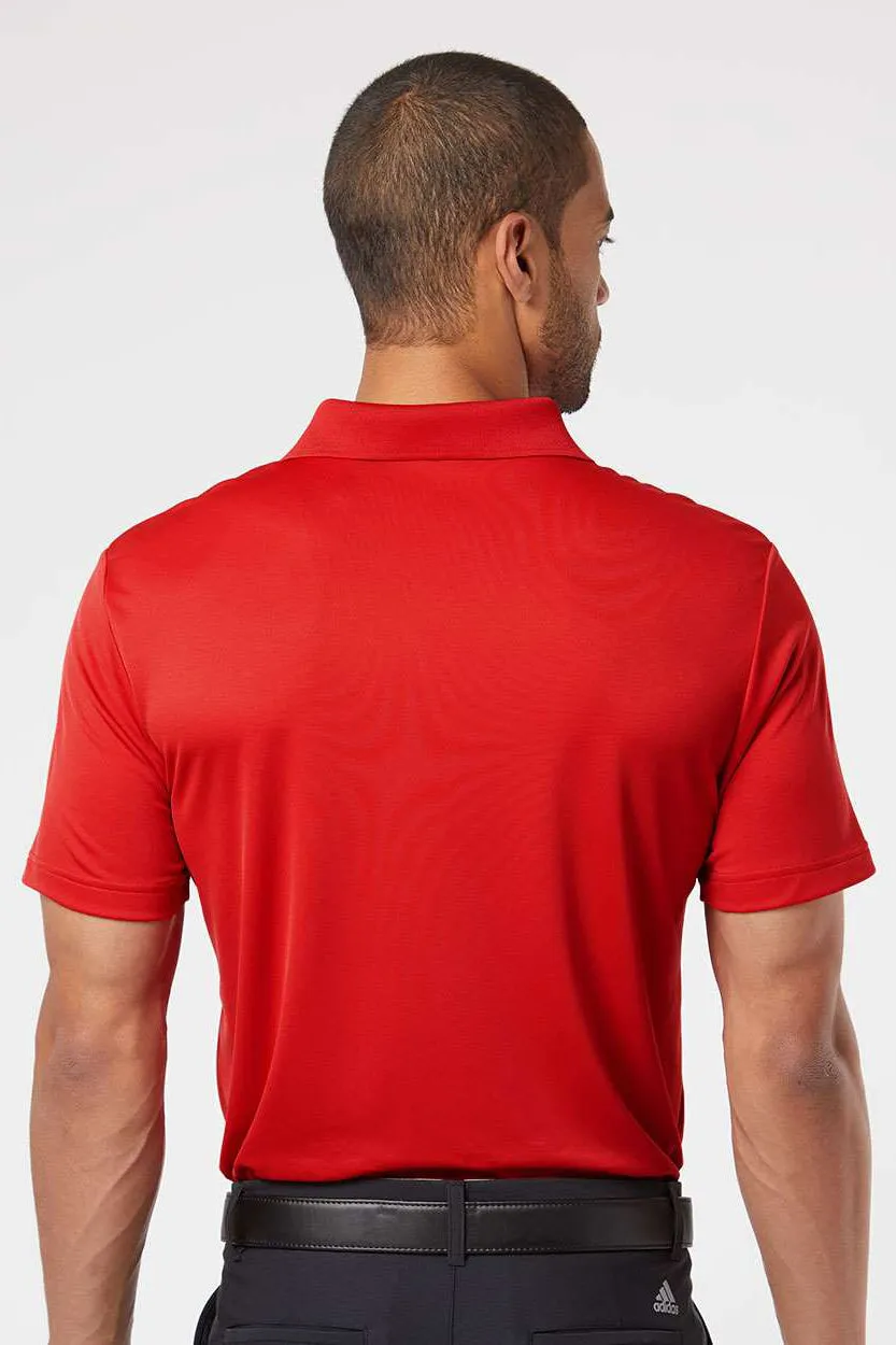 Adidas Mens Performance UPF 50  Short Sleeve Polo Shirt - Collegiate Red - NEW