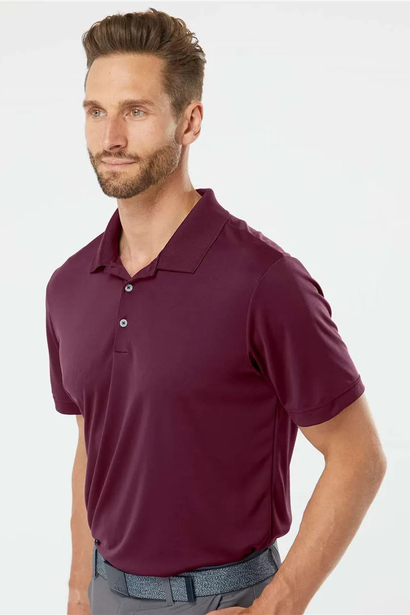 Adidas Mens Performance UPF 50  Short Sleeve Polo Shirt - Maroon - NEW