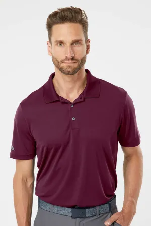 Adidas Mens Performance UPF 50  Short Sleeve Polo Shirt - Maroon - NEW