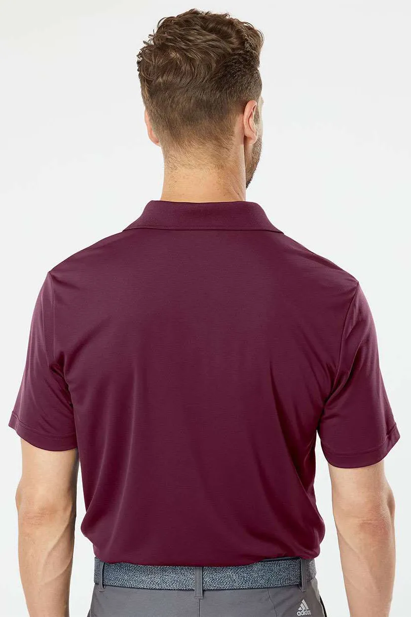 Adidas Mens Performance UPF 50  Short Sleeve Polo Shirt - Maroon - NEW