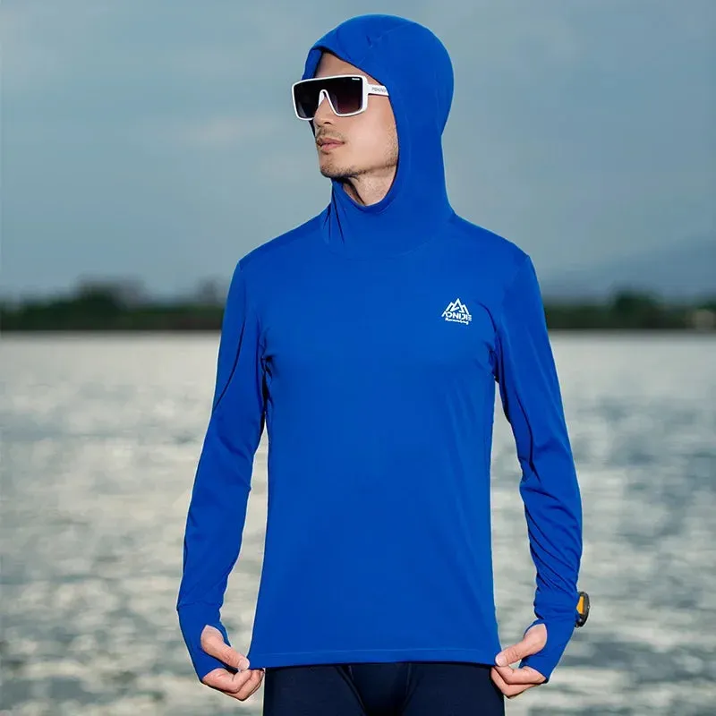 AONIJIE FM5171 Men’s Quick-Dry Hooded Long Sleeve Shirt | Breathable Sun Protection for Running