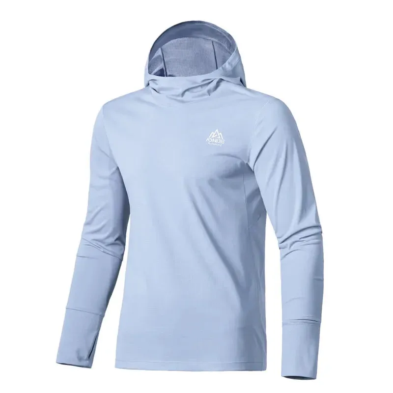 AONIJIE FM5171 Men’s Quick-Dry Hooded Long Sleeve Shirt | Breathable Sun Protection for Running