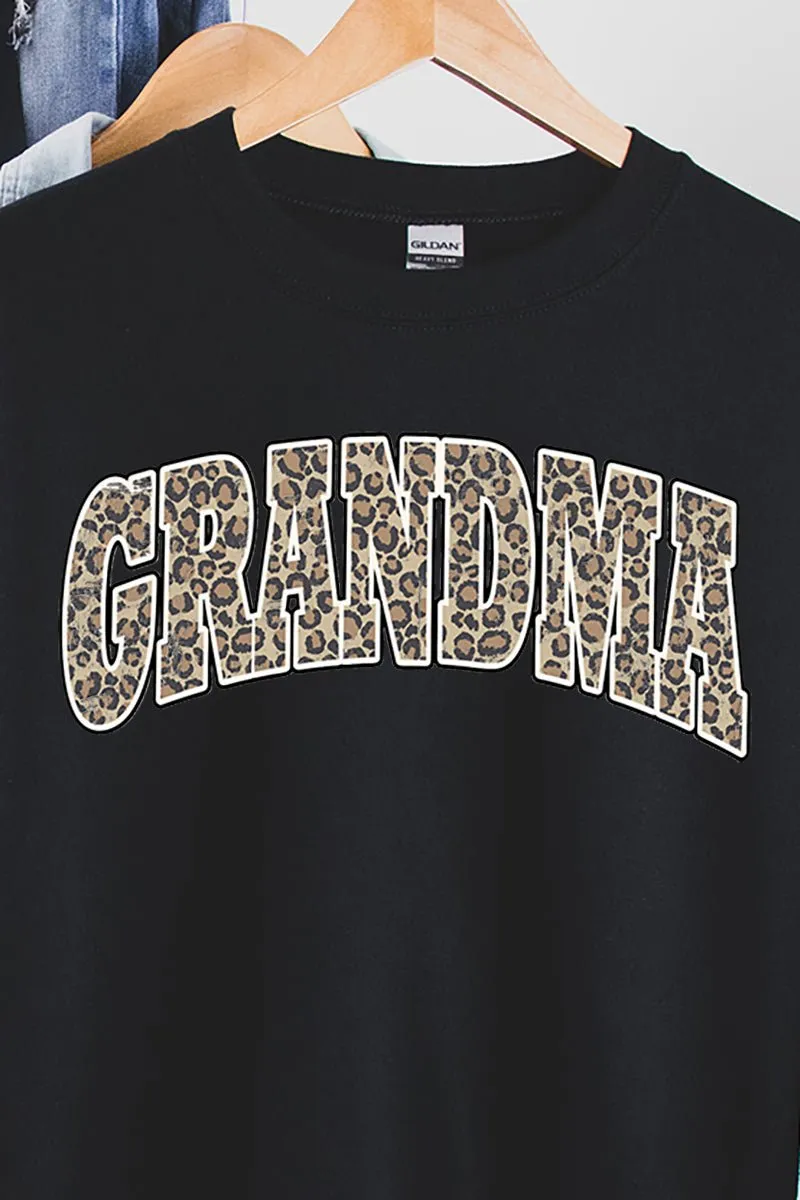 Arched Grandma Leopard Heavy-weight Crew Sweatshirt