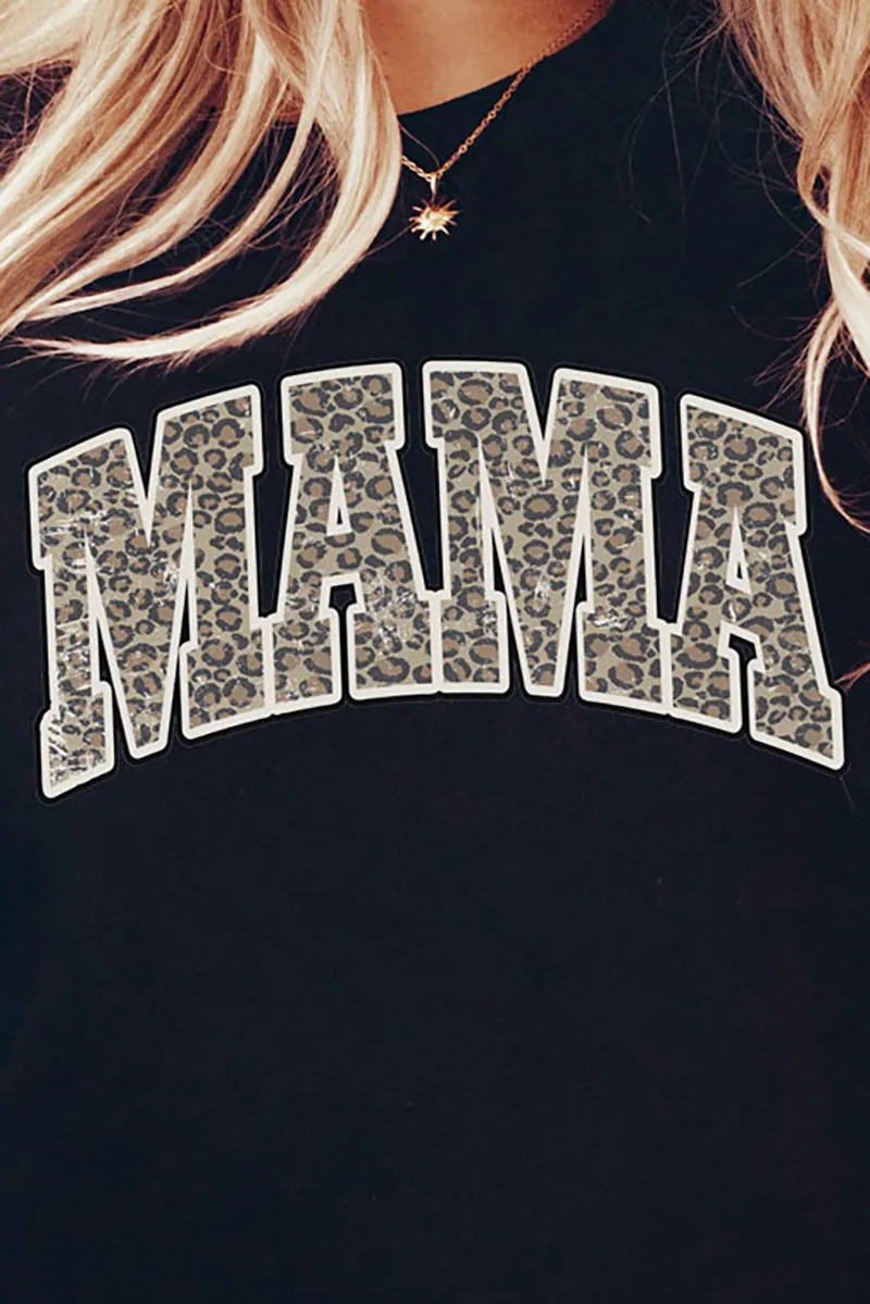 Arched Mama Leopard Heavy-weight Crew Sweatshirt