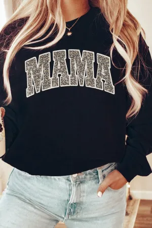 Arched Mama Leopard Heavy-weight Crew Sweatshirt