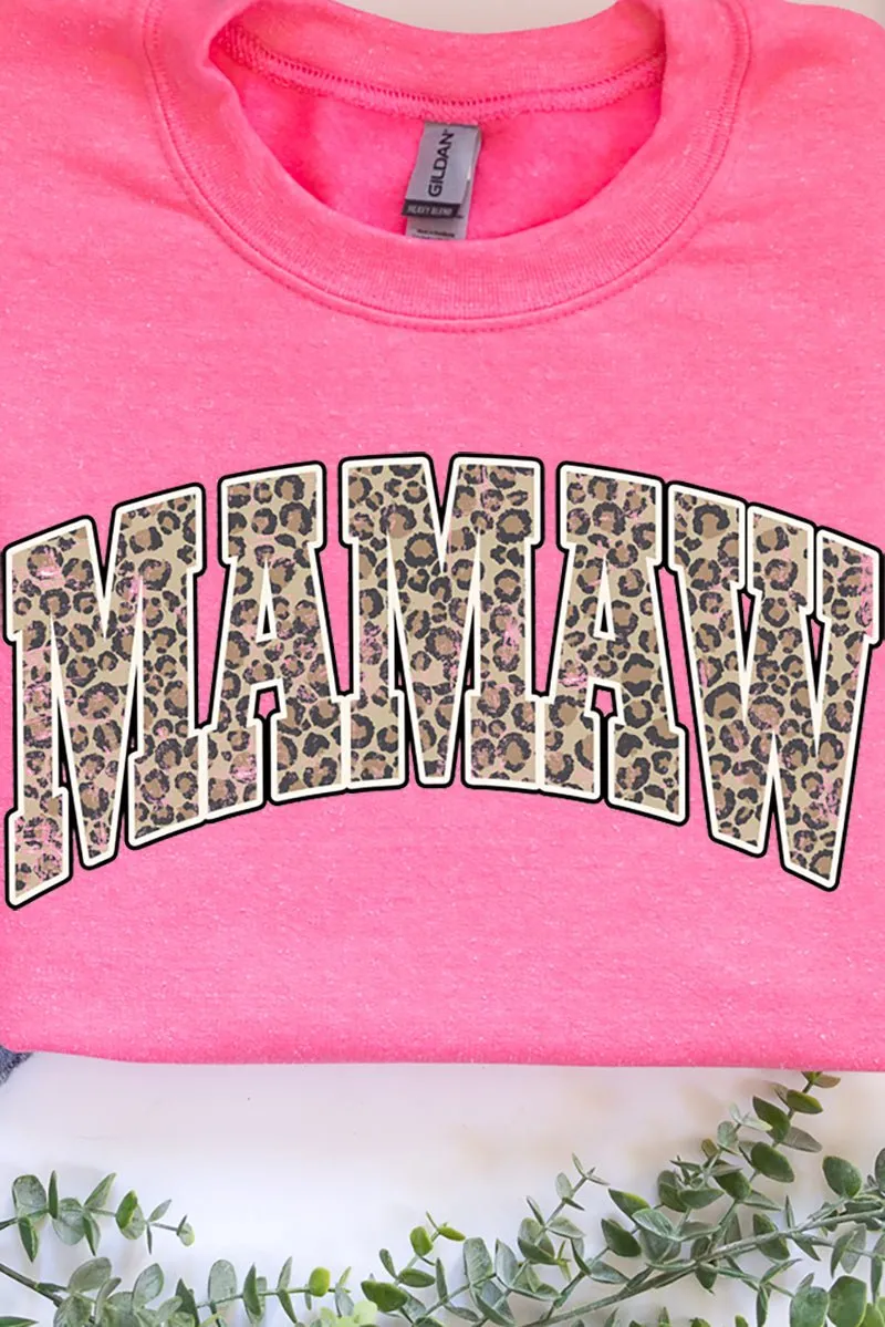 Arched Mamaw Leopard Heavy-weight Crew Sweatshirt