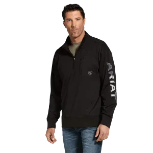 Ariat Men's Team Logo Black 1/4 Zip Sweatshirt