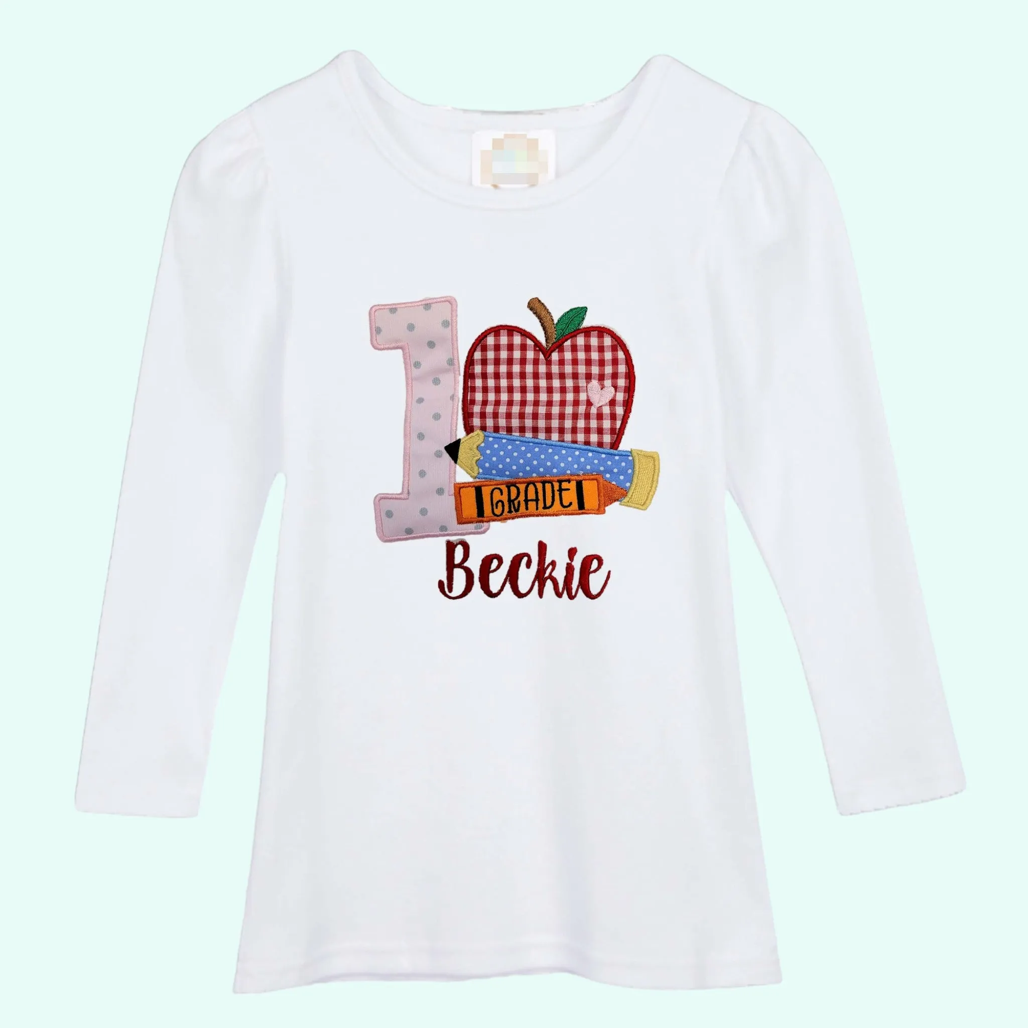 Back to School Shirt, First Grade Girls T-Shirt,  First Day of School Shirt, Personalized School Shirt