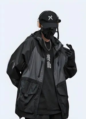 Black Gorpcore Rain Jacket