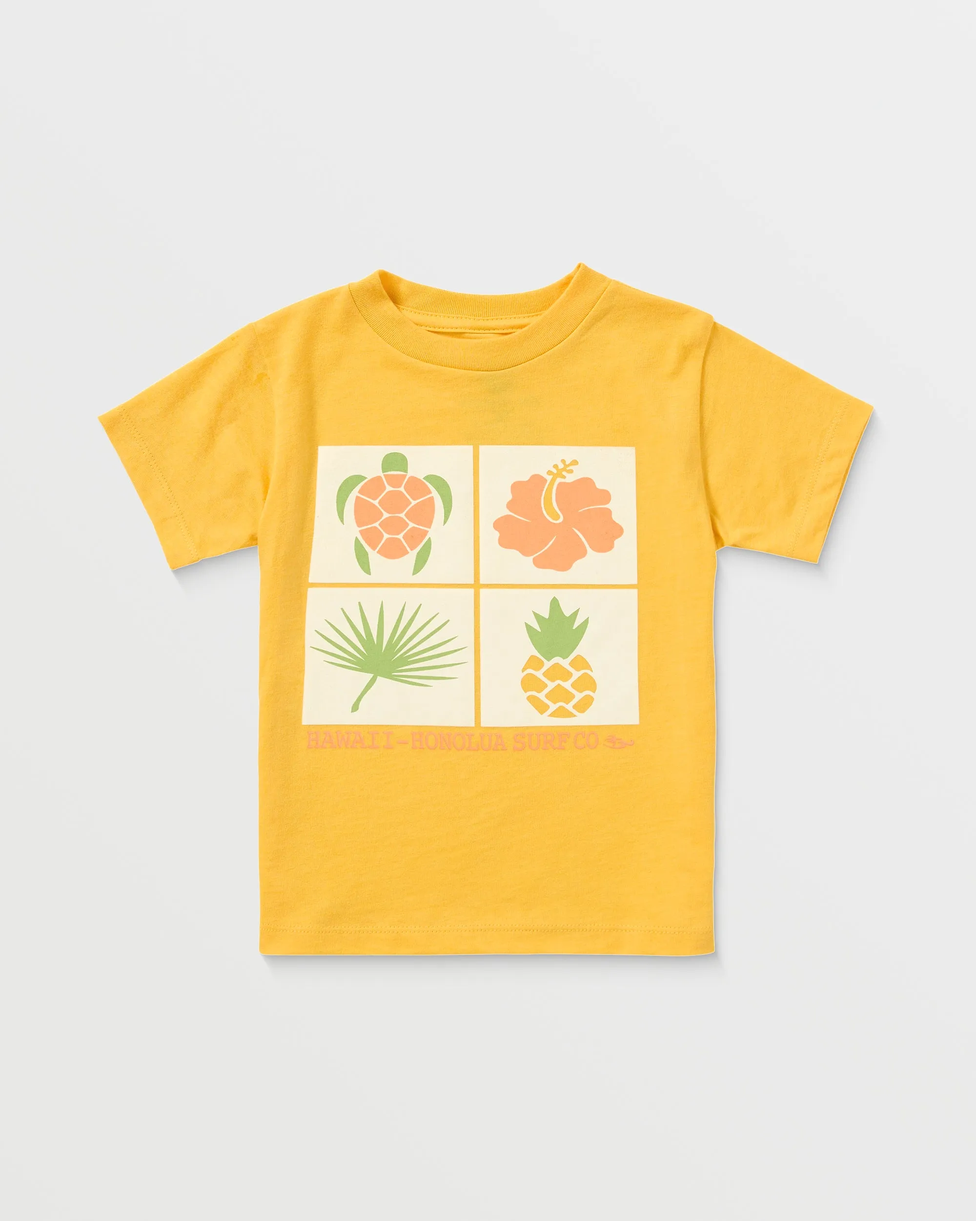 Boys Hawaii Blocks Short Sleeve Tee - Mustard