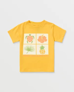 Boys Hawaii Blocks Short Sleeve Tee - Mustard