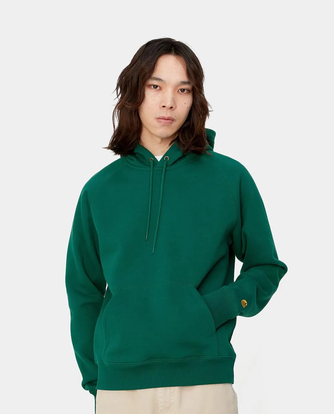 Carhartt WIP - Hooded Chase Sweat - Chervil/Gold