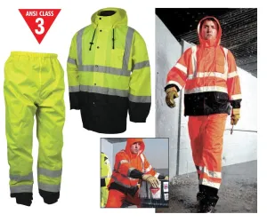 Class 3 Storm Cover Rain Coat - Orange - Large / XL