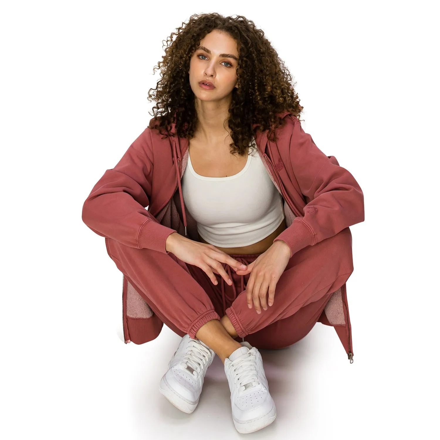 Cloud Fleece Zip Up Hoodie - Red Argil