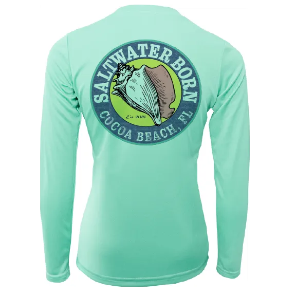 Cocoa Beach, FL "Life is Better at The Beach" Turtle Women's Long Sleeve UPF 50  Dry-Fit Shirt