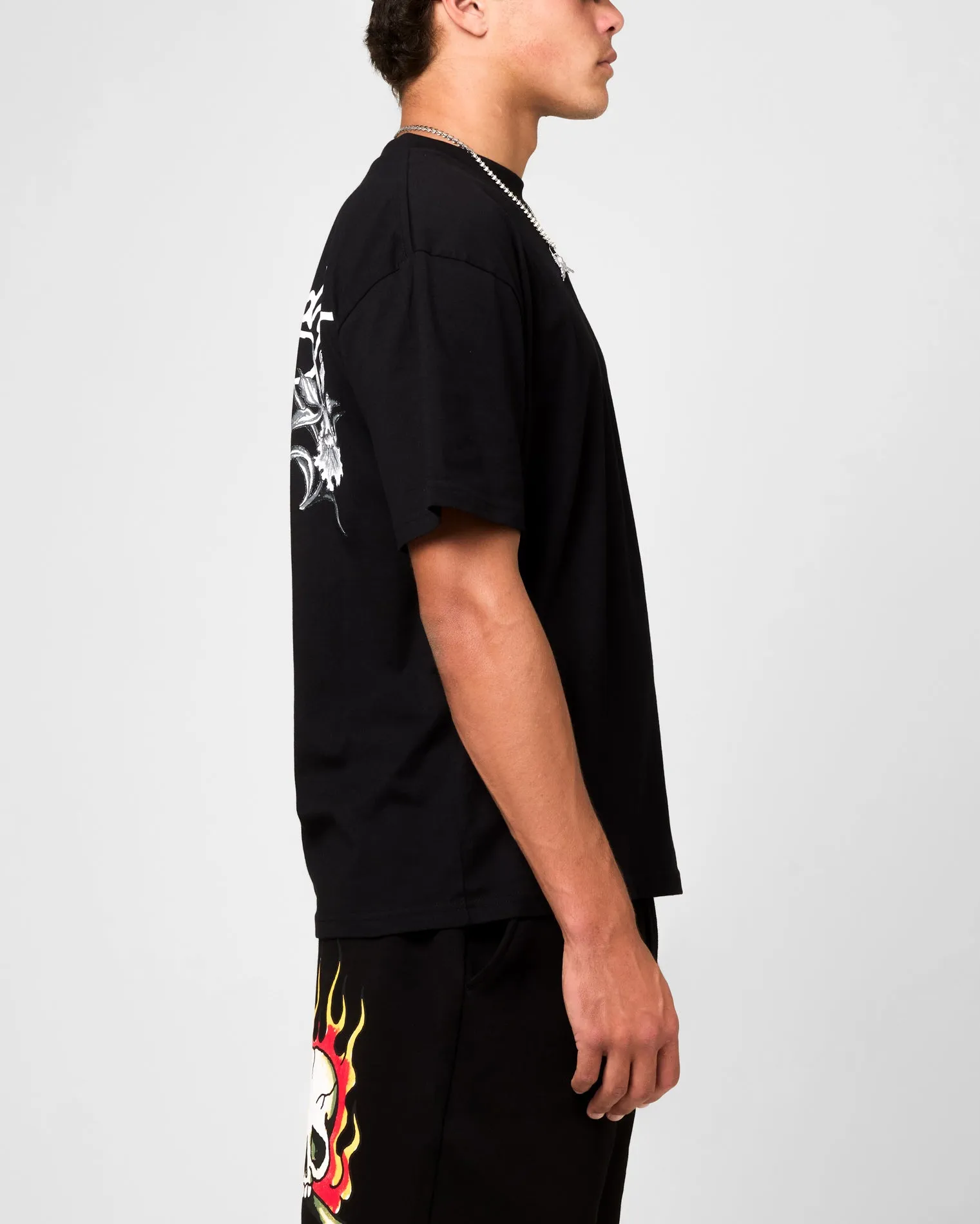 Ed Hardy Flowers T-Shirt Black