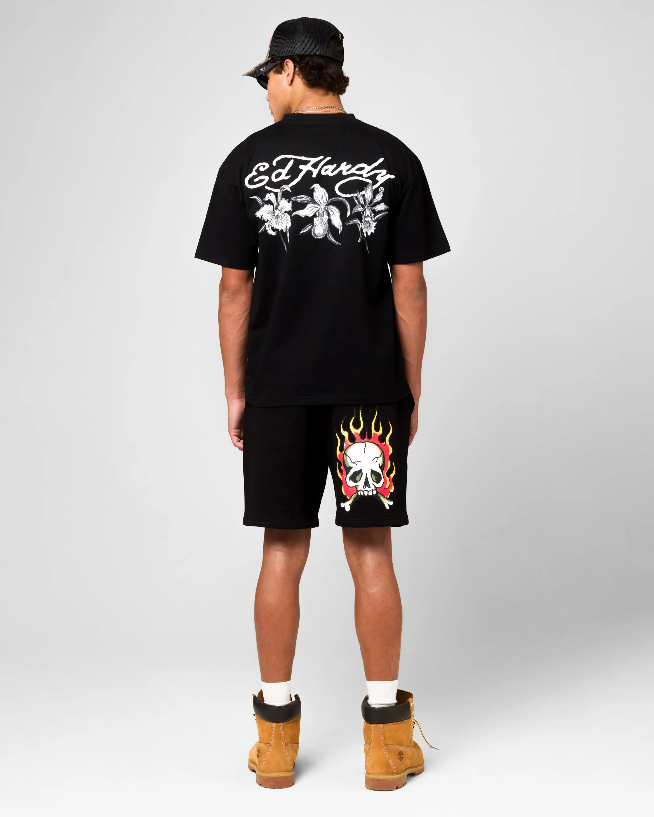 Ed Hardy Flowers T-Shirt Black