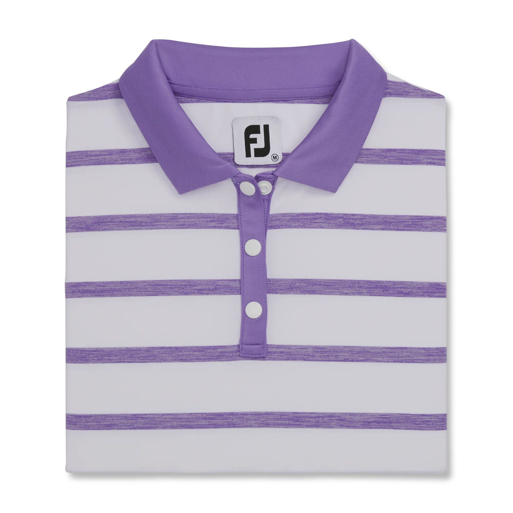 FootJoy Womens Spacedye Stripe Polo - WHITE/PURPLE