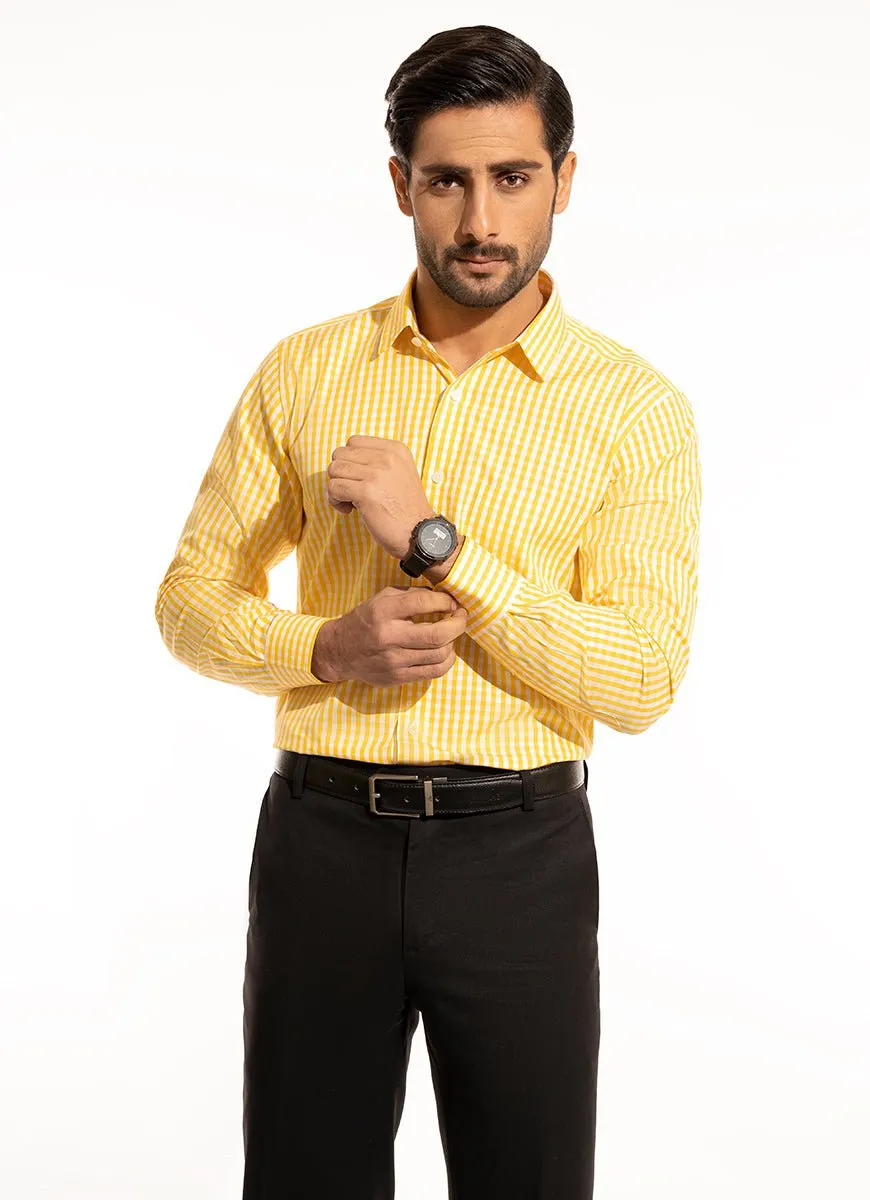 Formal Shirt - Supernova Yellow Mini Checks