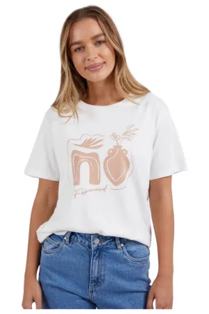 FOXWOOD ETCHED GEO TEE - VINTAGE WHITE
