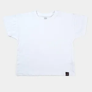 Girls Lycra Jersey T-Shirt H/S Basic-White