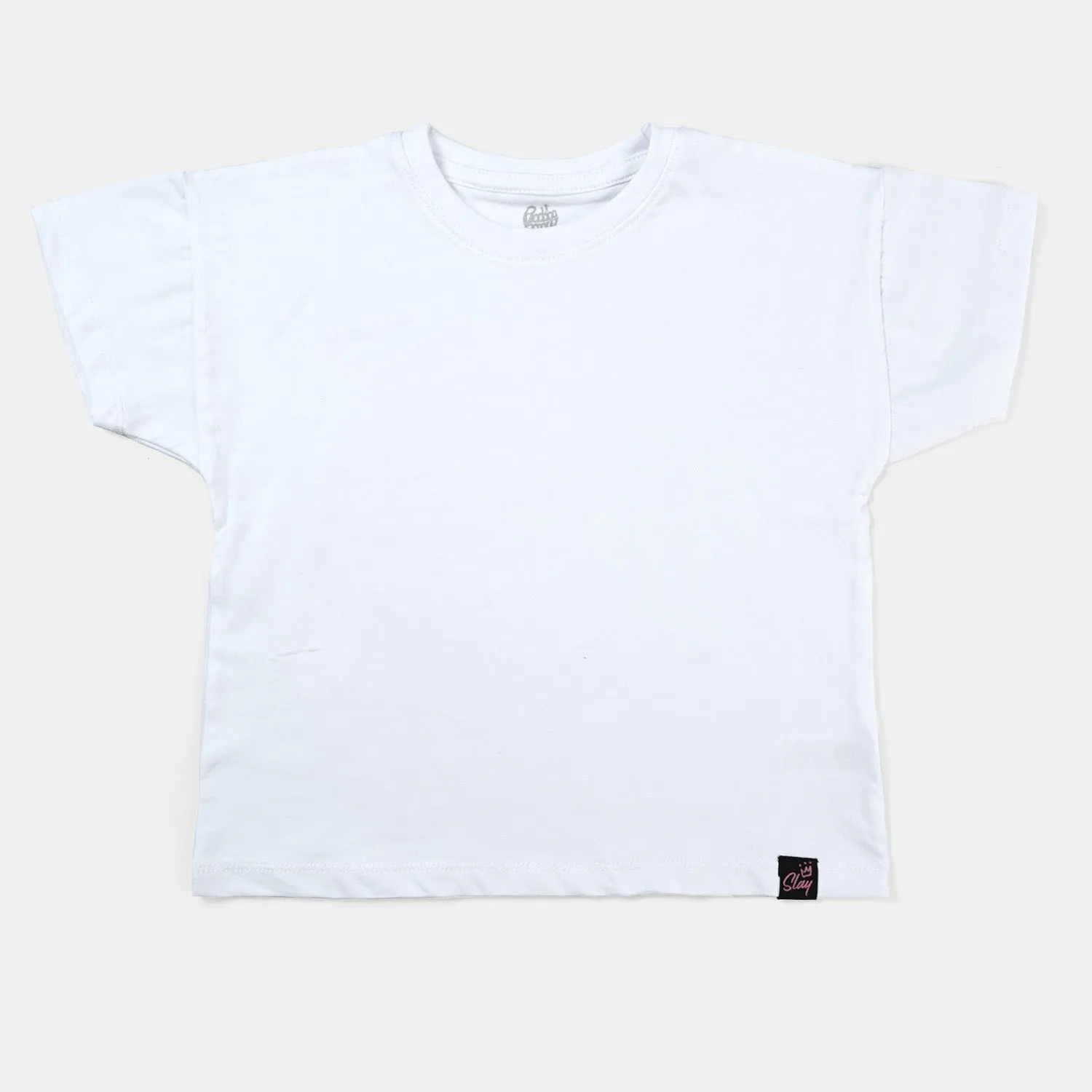 Girls Lycra Jersey T-Shirt H/S Basic-White