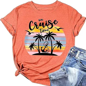 Hawaiian Shirts for Women Palm Trees Graphic Tees Summer Beach Vacation Tops Short Sleeve Casual Tshirt