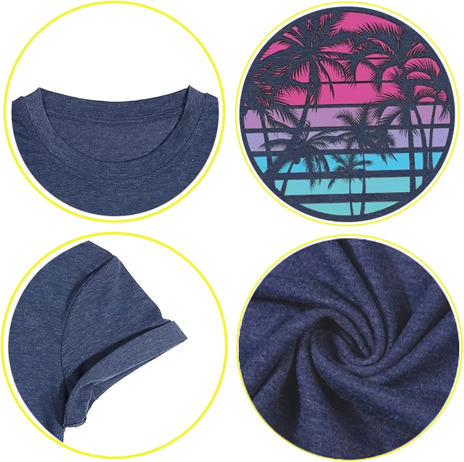 Hawaiian Shirts for Women Palm Trees Graphic Tees Summer Beach Vacation Tops Short Sleeve Casual Tshirt