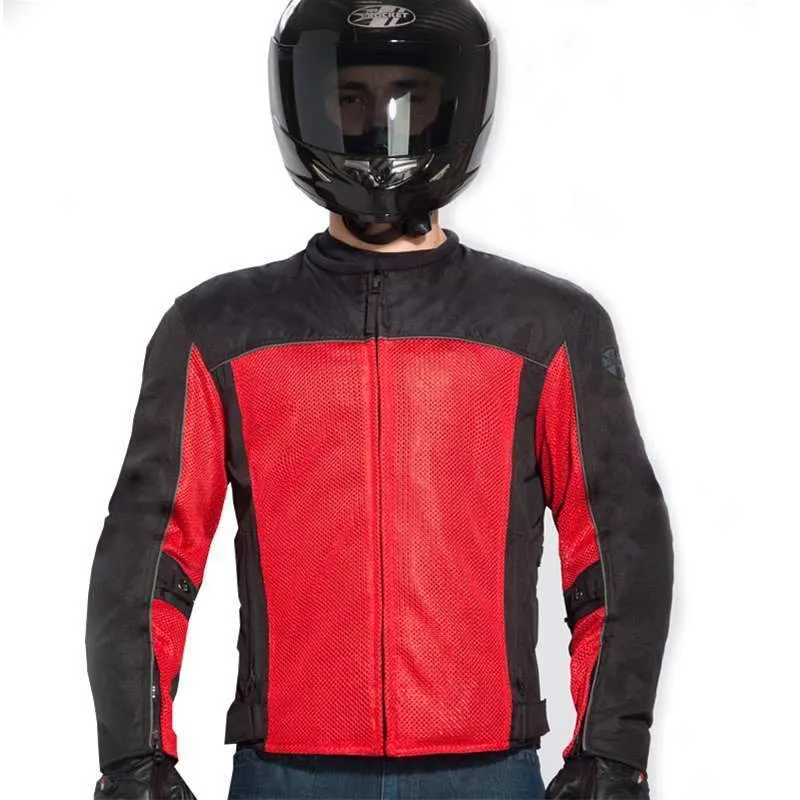 Joe Rocket 'Velocity' Mens Black/Red Mesh Motorcycle Jacket