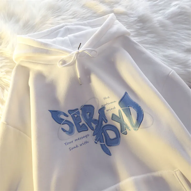 JuliaFashion - 2024 Simple Letters Versatile Premium Design Hooded Pullover
