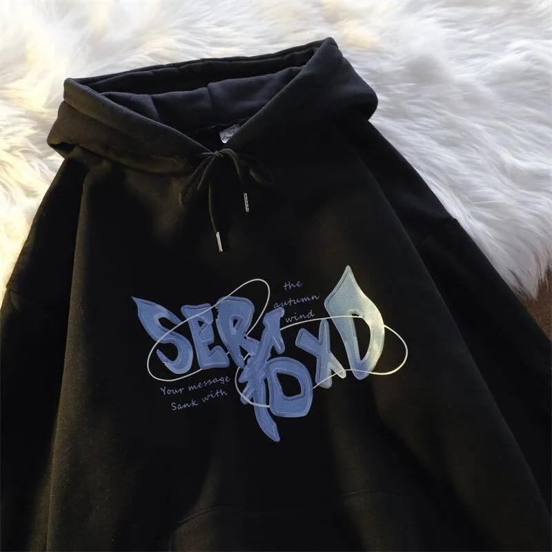 JuliaFashion - 2024 Simple Letters Versatile Premium Design Hooded Pullover