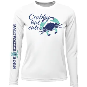 Key West, FL "Crabby But Cute" Girl's Long Sleeve UPF 50  Dry-Fit Shirt
