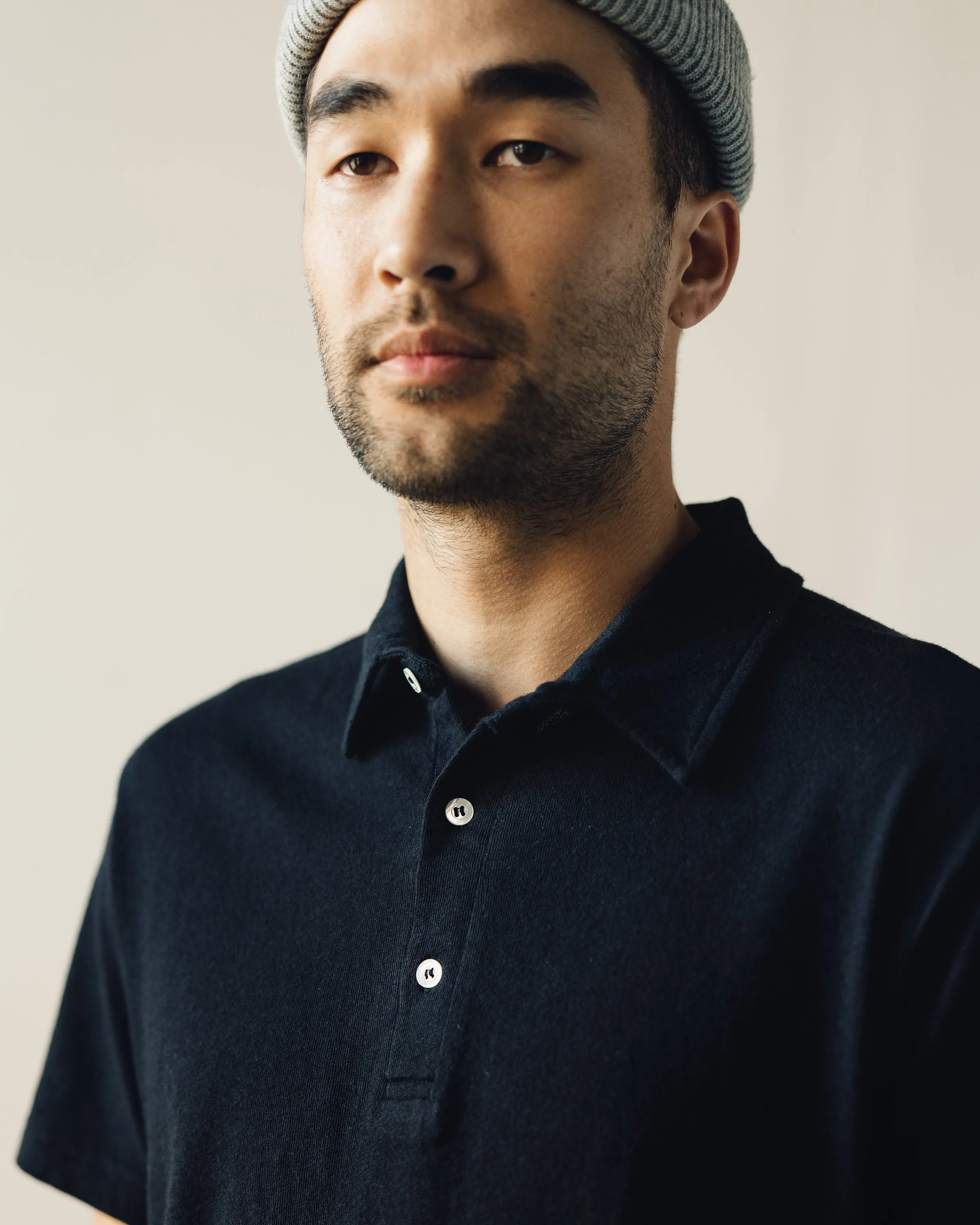 La Paz Leao Linen Polo, Dark Navy