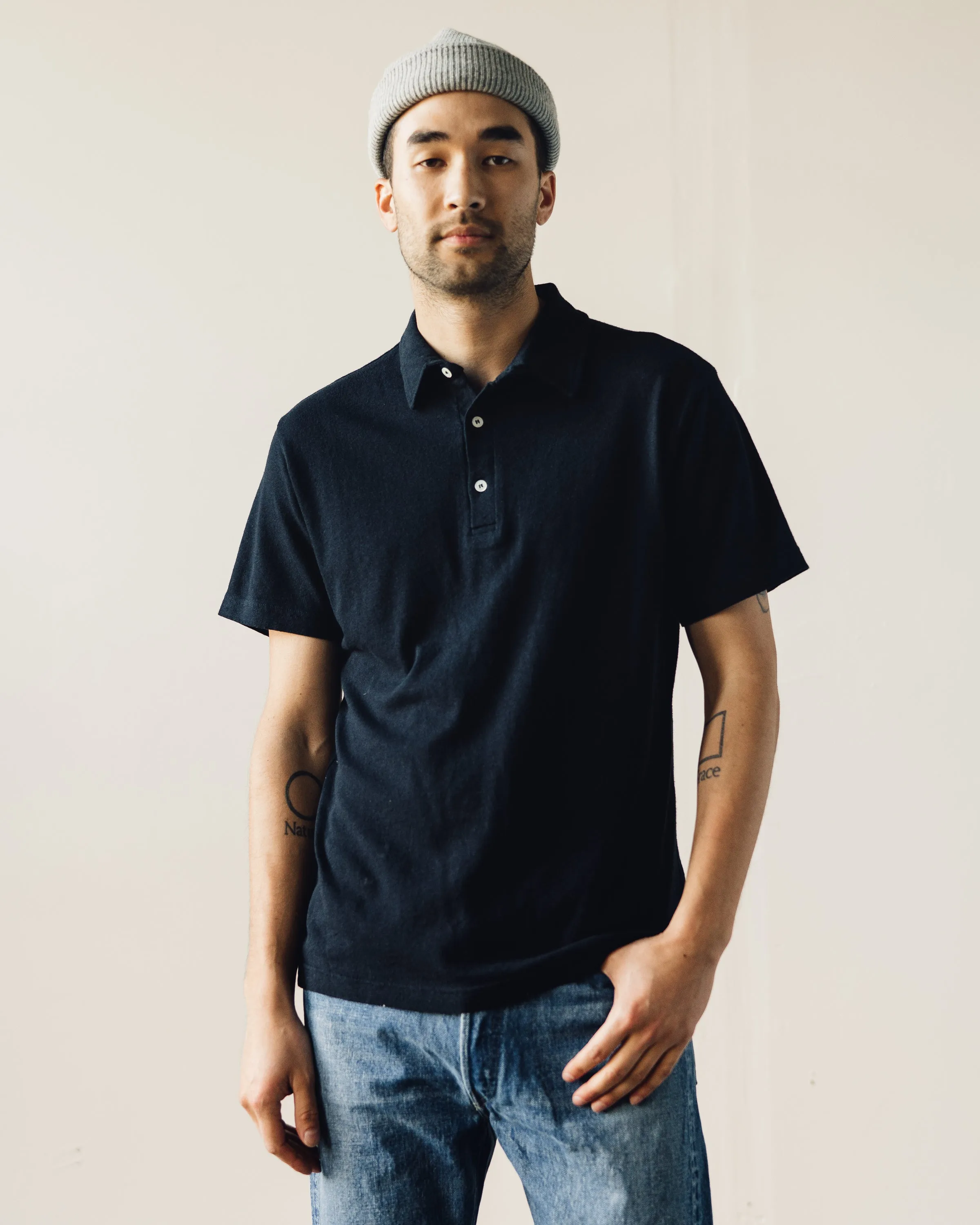 La Paz Leao Linen Polo, Dark Navy