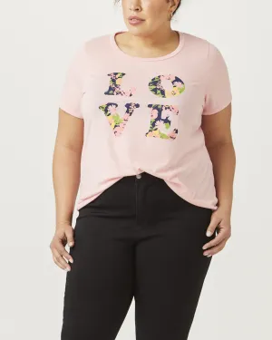 Laine Graphic Tee | Mauve / Black