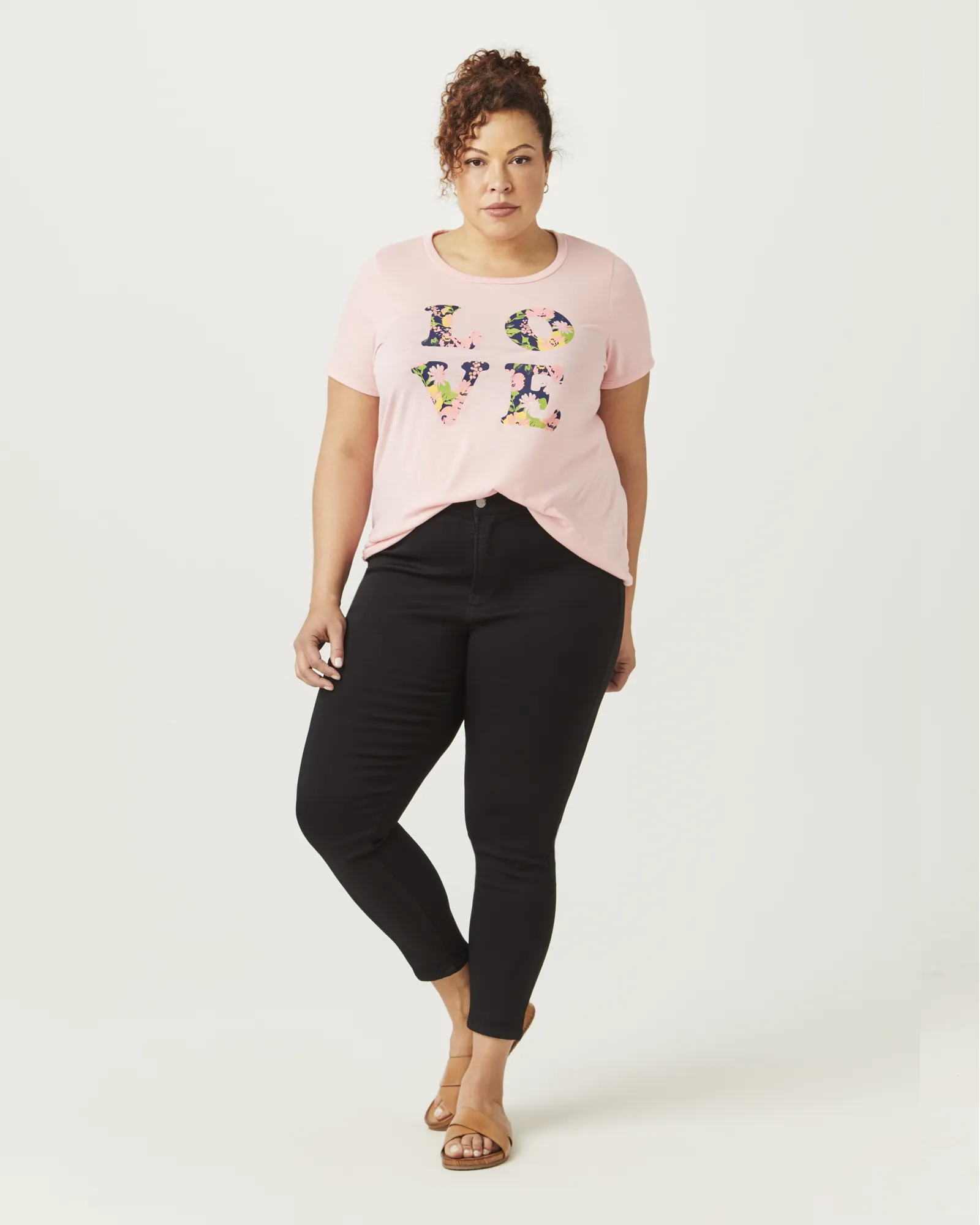 Laine Graphic Tee | Mauve / Black