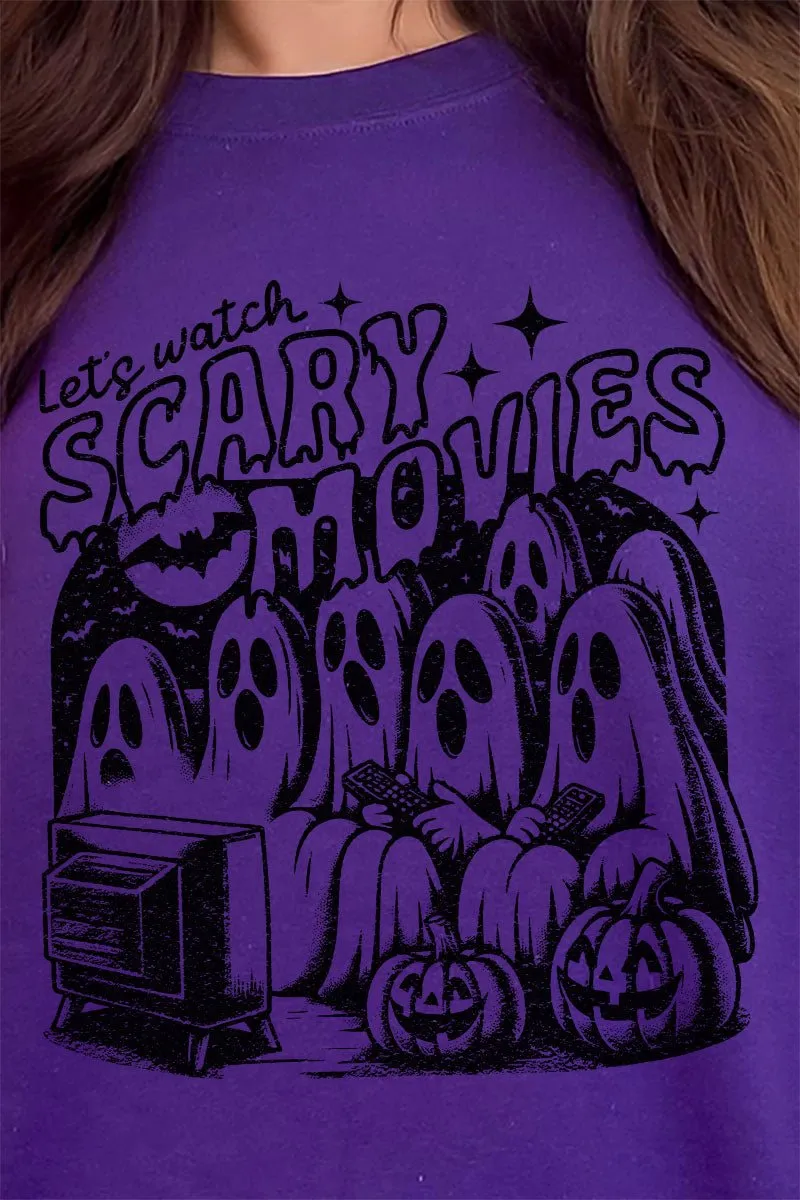 Let's Watch Scary Movies Heavy-weight Crew Sweatshirt