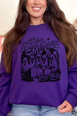 Let's Watch Scary Movies Heavy-weight Crew Sweatshirt
