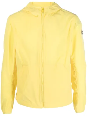 logo-patch zip-up hooded jacket