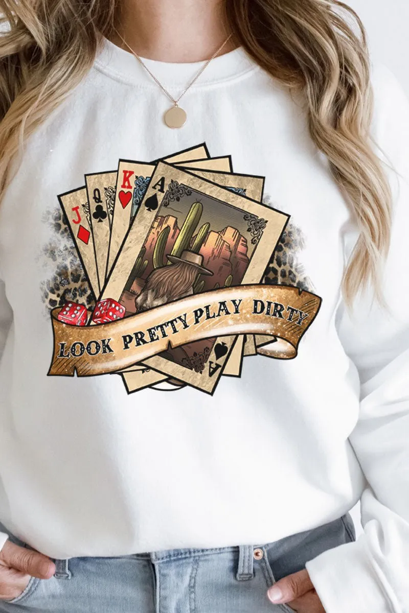Look Pretty Play Dirty Heavy-weight Crew Sweatshirt