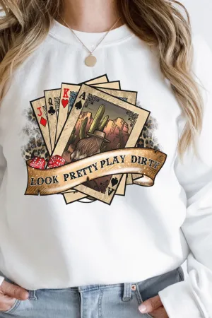 Look Pretty Play Dirty Heavy-weight Crew Sweatshirt