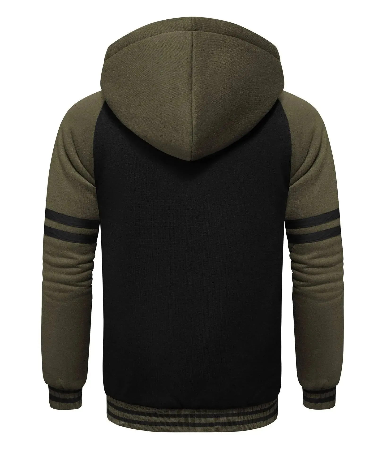 Men's Full Zipper Casual Sherpa Fleece Lined Hoodie-ZPK004727