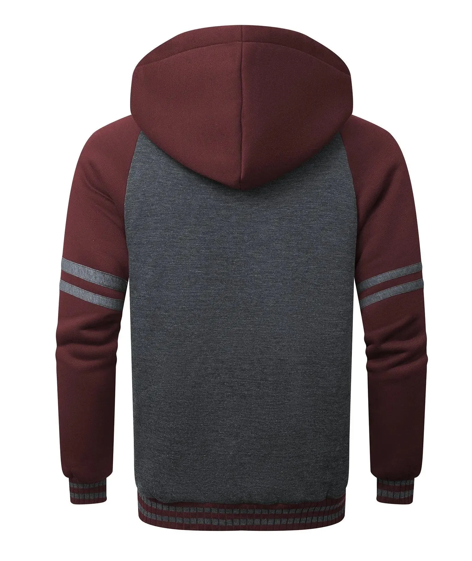 Men's Full Zipper Casual Sherpa Fleece Lined Hoodie-ZPK004727