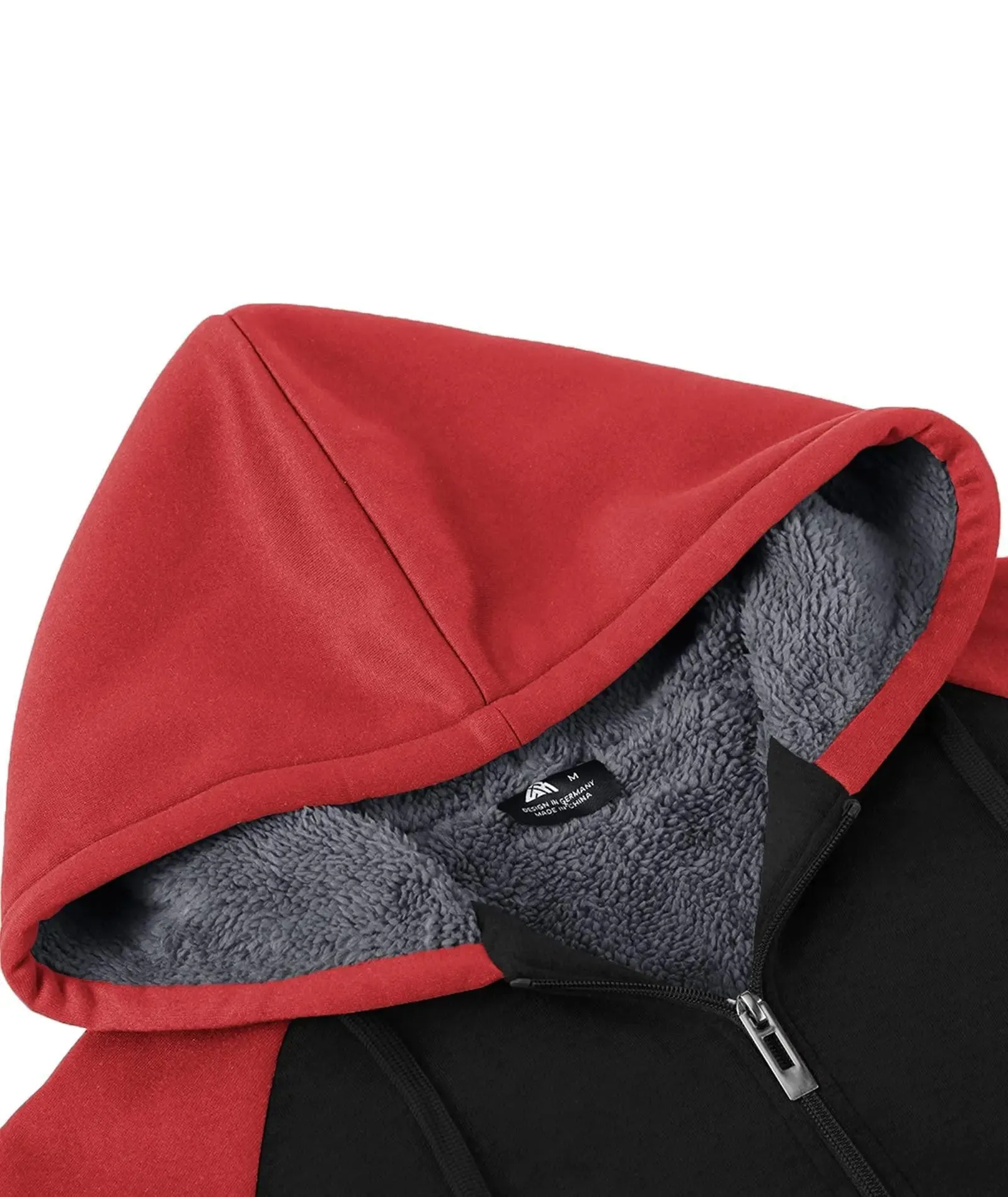 Men's Full Zipper Casual Sherpa Fleece Lined Hoodie-ZPK004727