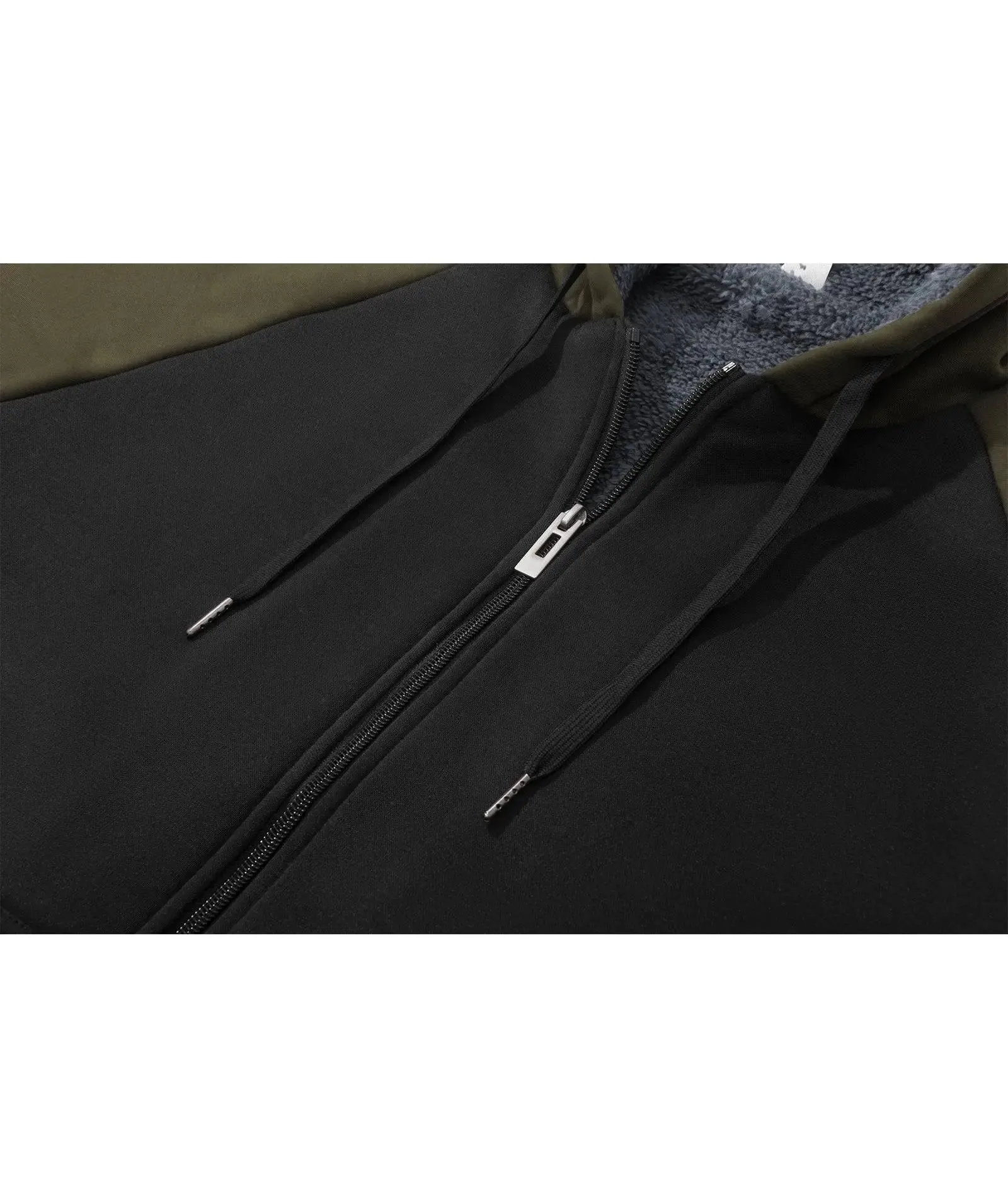 Men's Full Zipper Casual Sherpa Fleece Lined Hoodie-ZPK004727