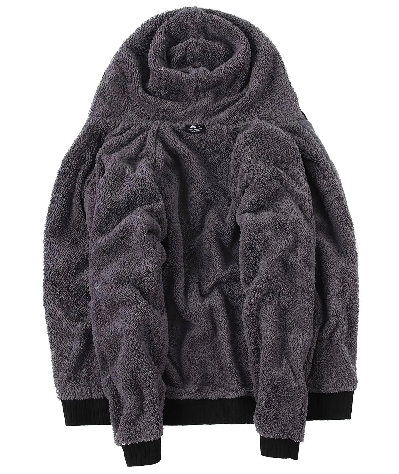 Men's Full Zipper Casual Sherpa Fleece Lined Hoodie-ZPK004727