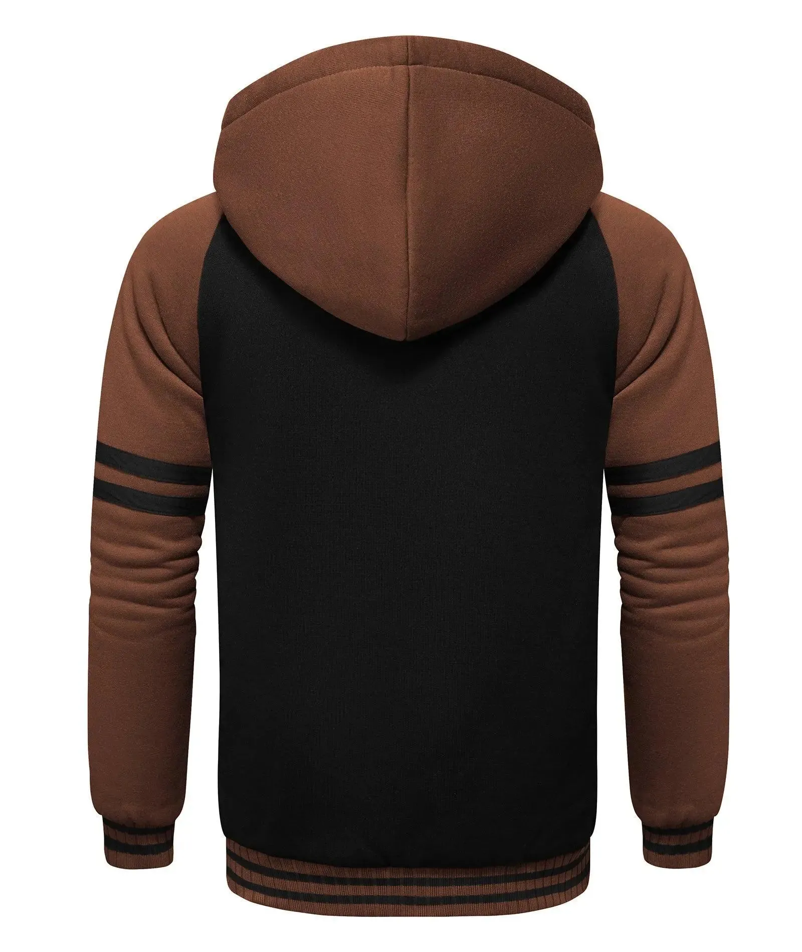 Men's Full Zipper Casual Sherpa Fleece Lined Hoodie-ZPK004727