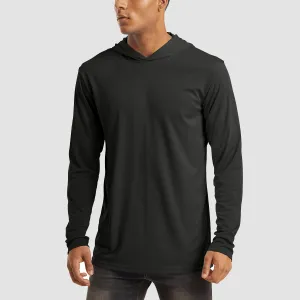 Men's Hooded UPF 50  Sun Protection T Shirts Long Sleeve Athletic Fishing Shirts Rash Guards