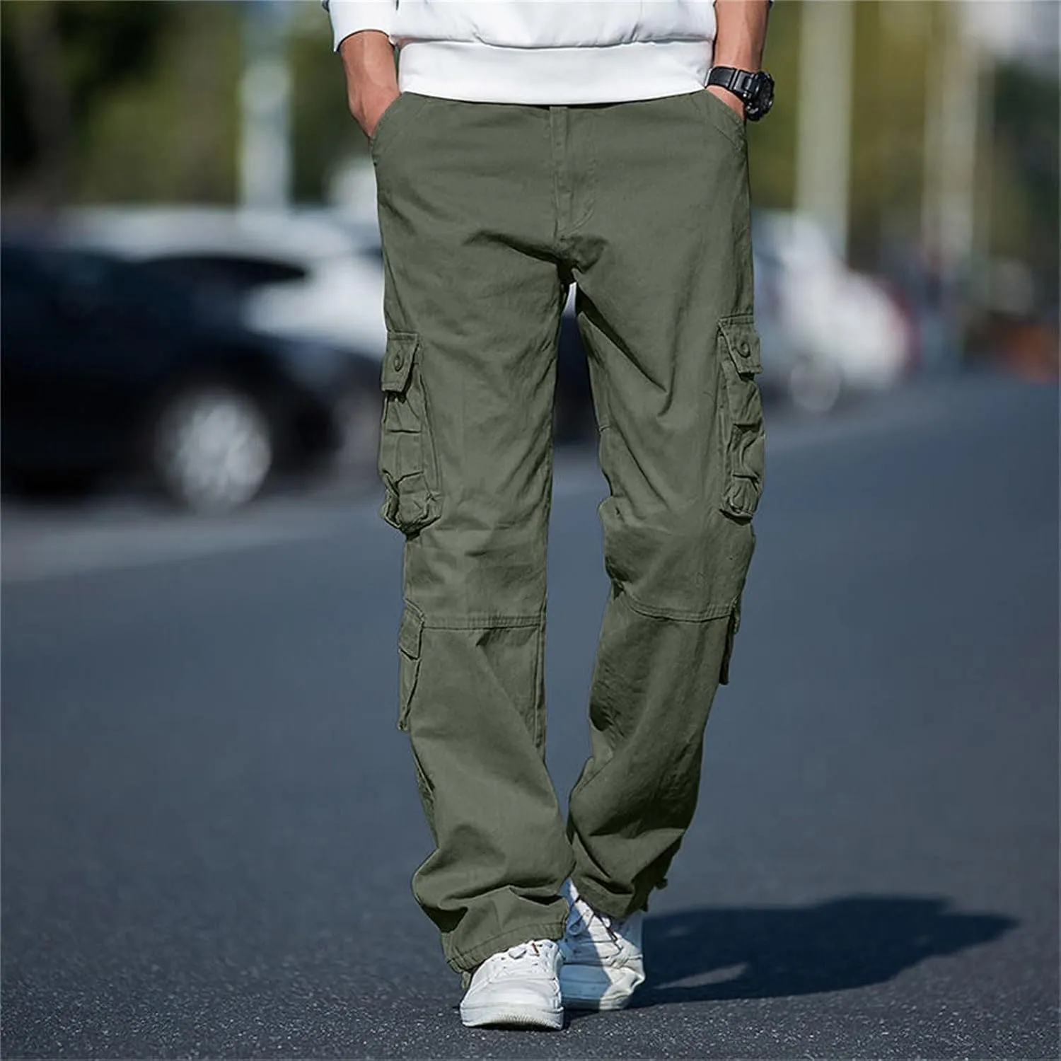 Mens Pants Cargo Joggers Casual Joggers Athletic Pants Flex Stretch Loose Straight Sweatpants Work Hiking Pants